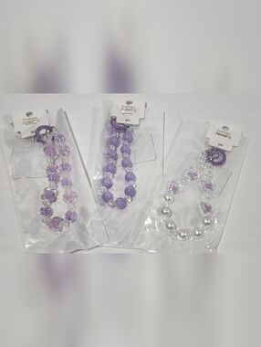 Set of 3 Lavender Purple Cell Phone Lanyard Wrist Strap Keychain New